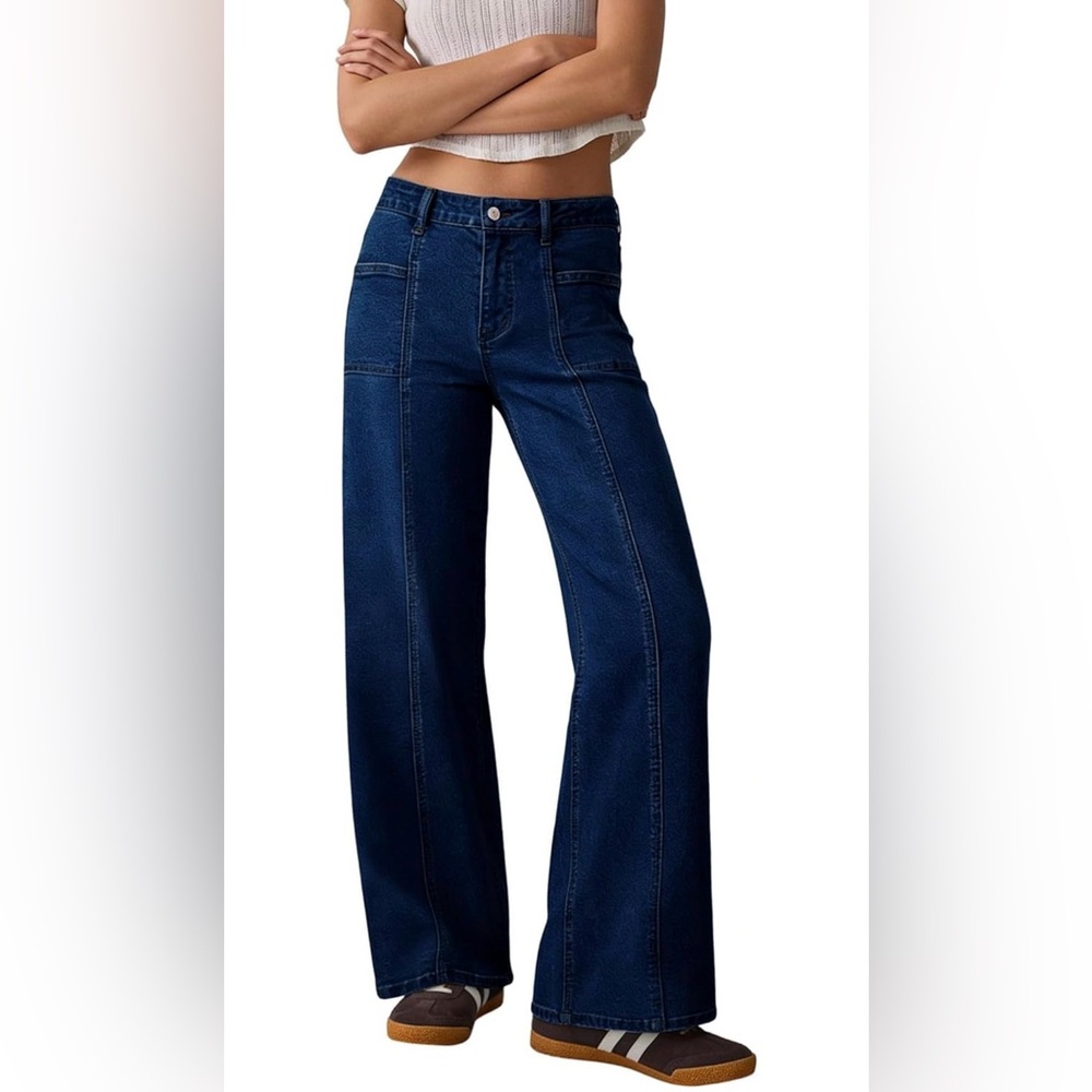 Women's Blue Wide-Leg Jeans